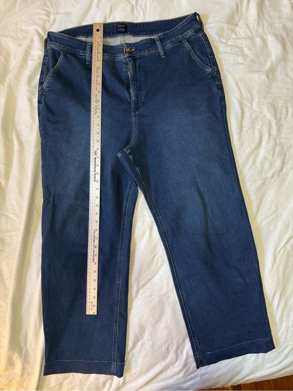 J.Crew Size 35 Dark Wash High Rise Straight Leg Stretch Jeans - Picture 4 of 11